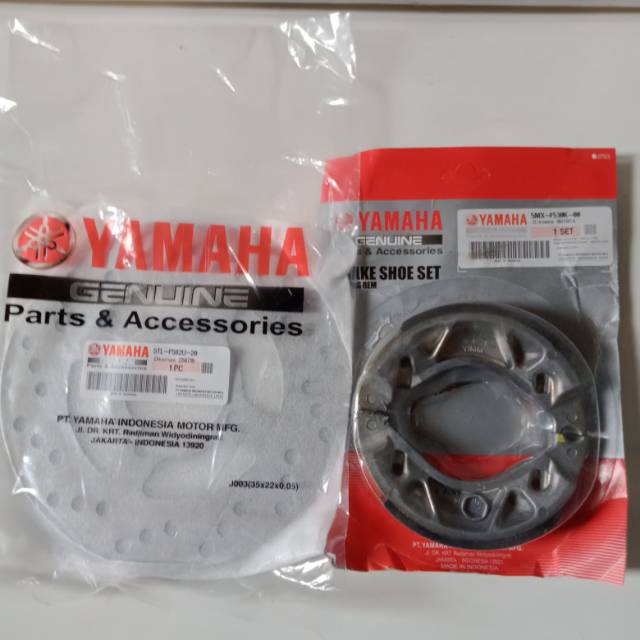 Piringan cakram depan plus kampas rem Belakang Yamaha Mio sporty- Mio Smile- Kualitas ori.