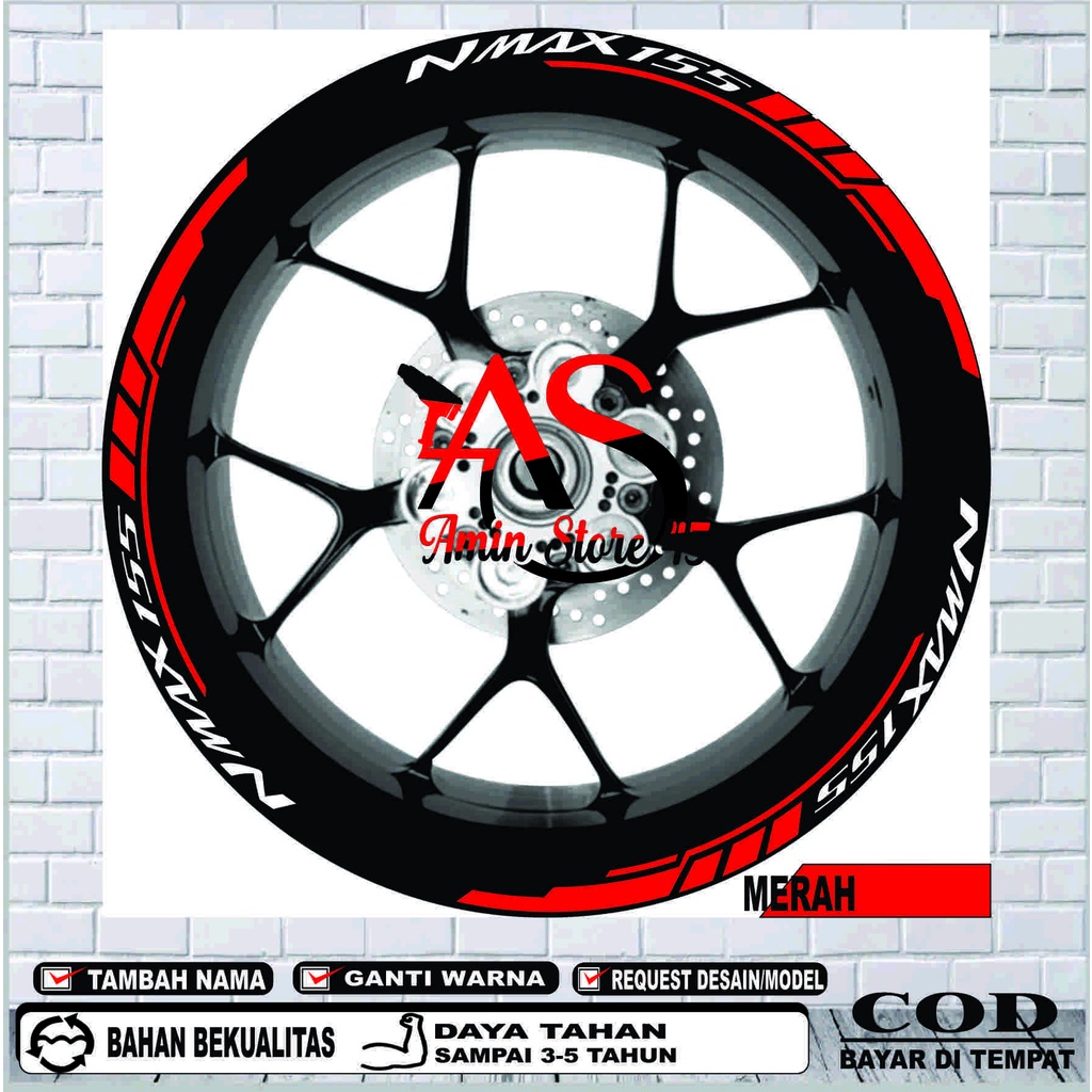 stiker velg nmax, lis stiker variasi velg nmax, stiker variasi velg reflektif yamaha nmax