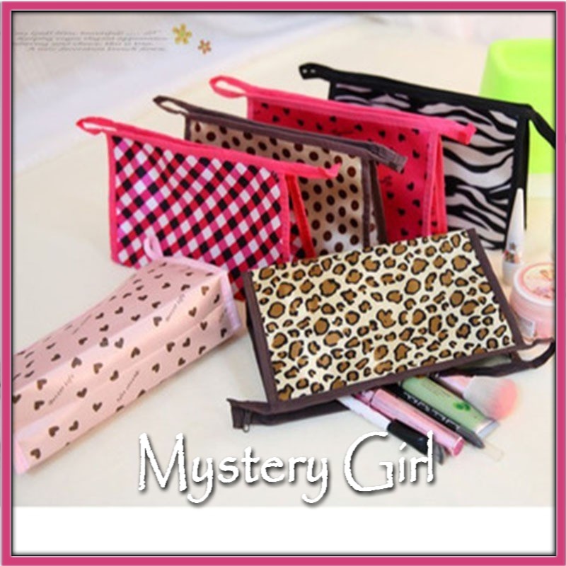 Mysterygirl - Tas Kosmetik Lokal Bag Comestic Cube Pouch Alat Make up Anti Air Waterproof Murah