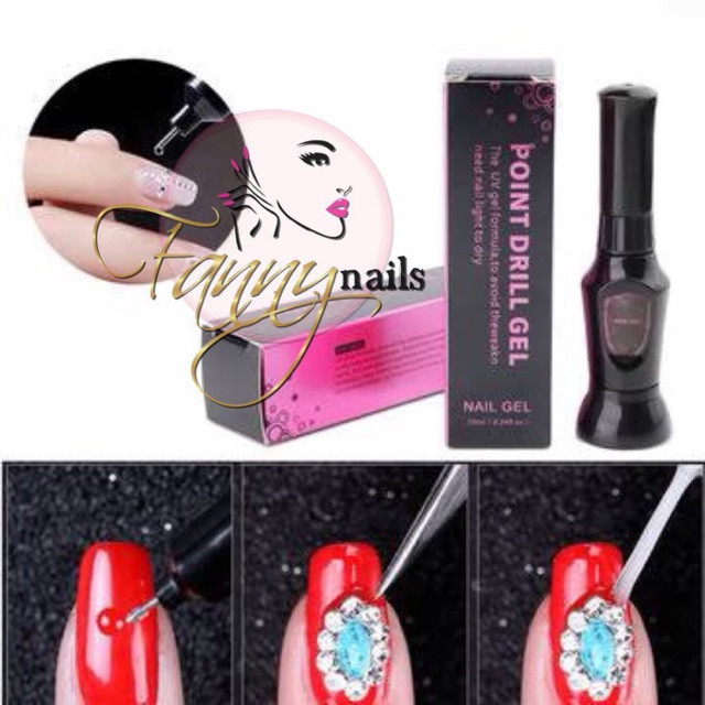 Lem gel kuas aksesoris kuku 10ml / Nail point brush gel glue nailart