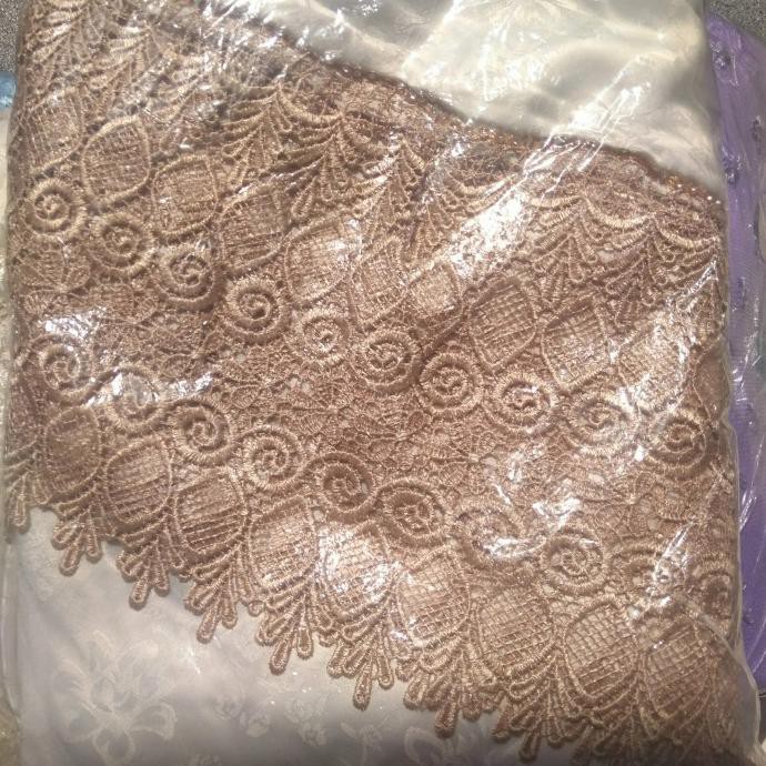 Ori&Terjamin Mukena Sutra Bordir Mewah - Renda Coklat