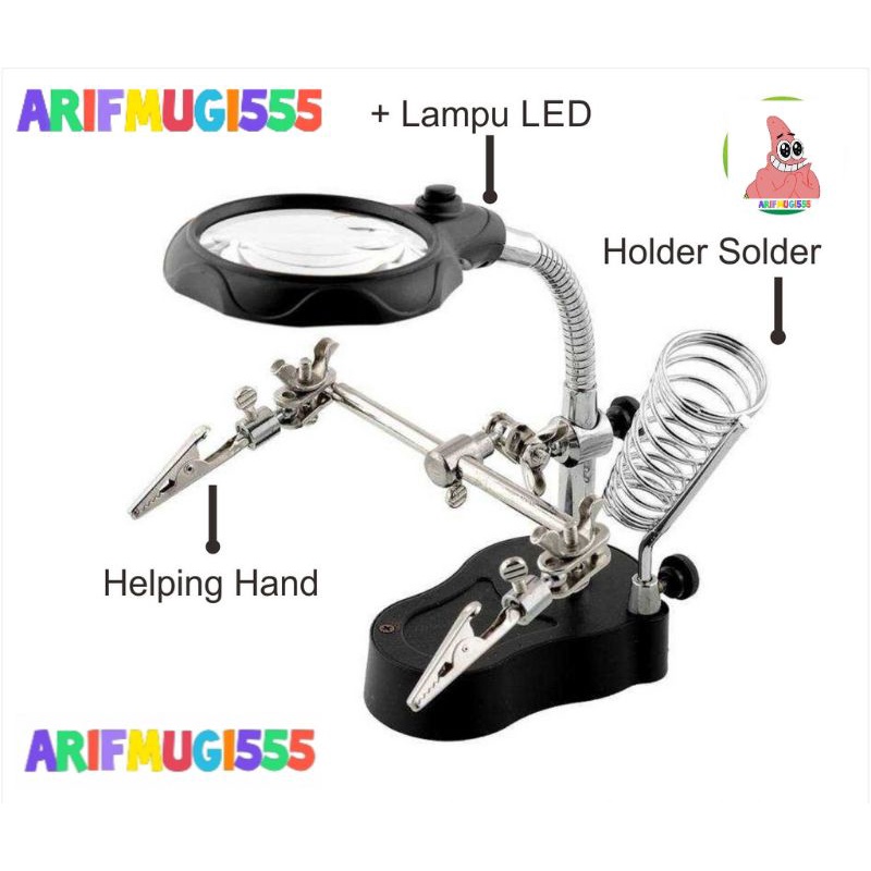 HOLDER SOLDER KACA PEMBESAR PENJEPIT HOLDER SOLDER TELEJIA T-801