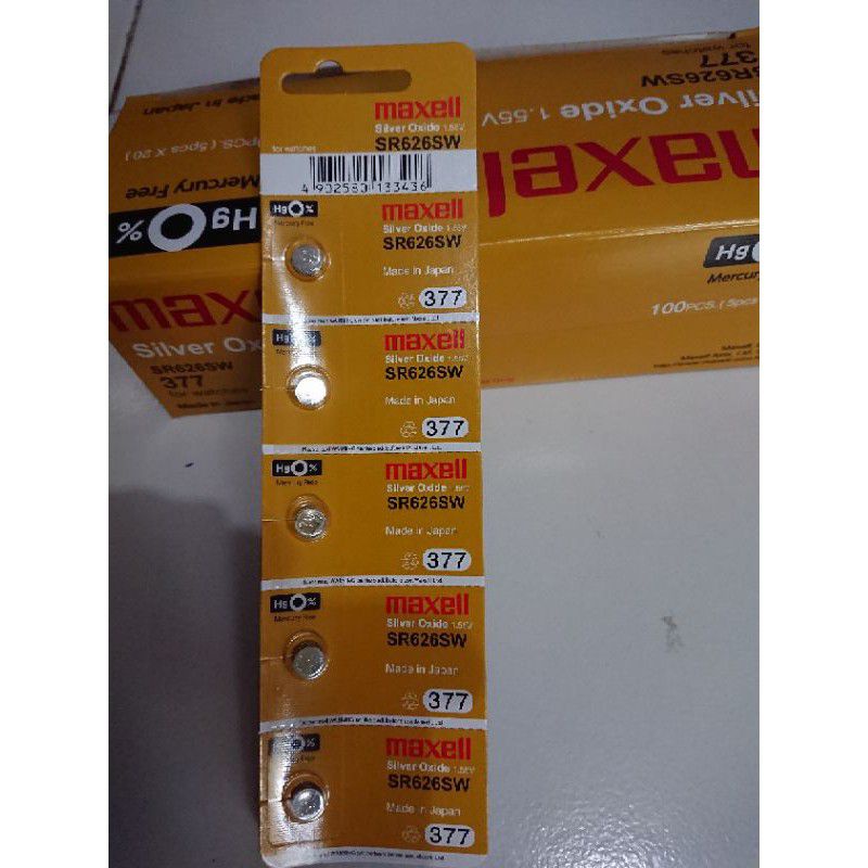baterai jam tangan maxell 377 SR626SW original baterai jam tangan maxell
