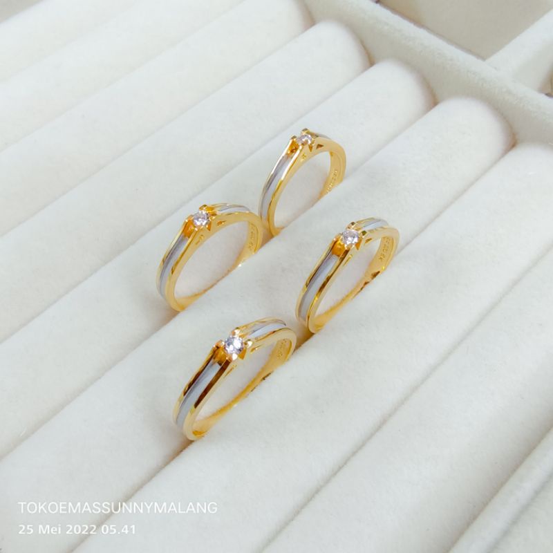 Cincin kawin tunangan pacar emas asli kadar 300%