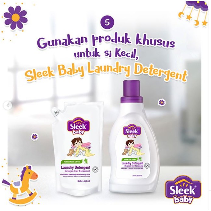 450 ML (Pouch) Sleek Baby LAUNDRY DETERGENT / Paket Spesial Deterjen Cair Konsentrat sabun cuci baju bayi refill