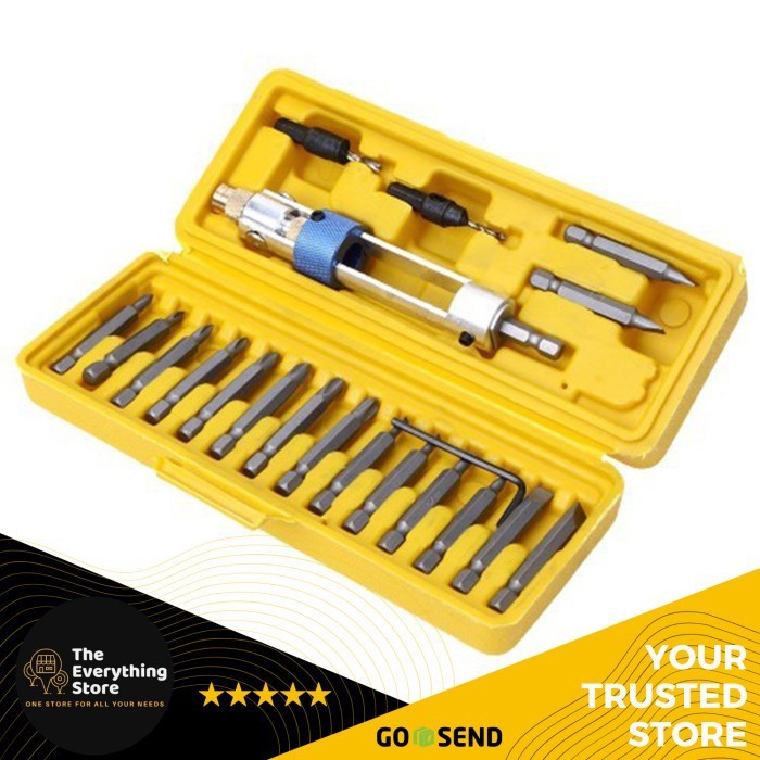 Drill Bit Set 20 pcs HSS Screw Driver Bits Flip Drip Bor Obeng Putar