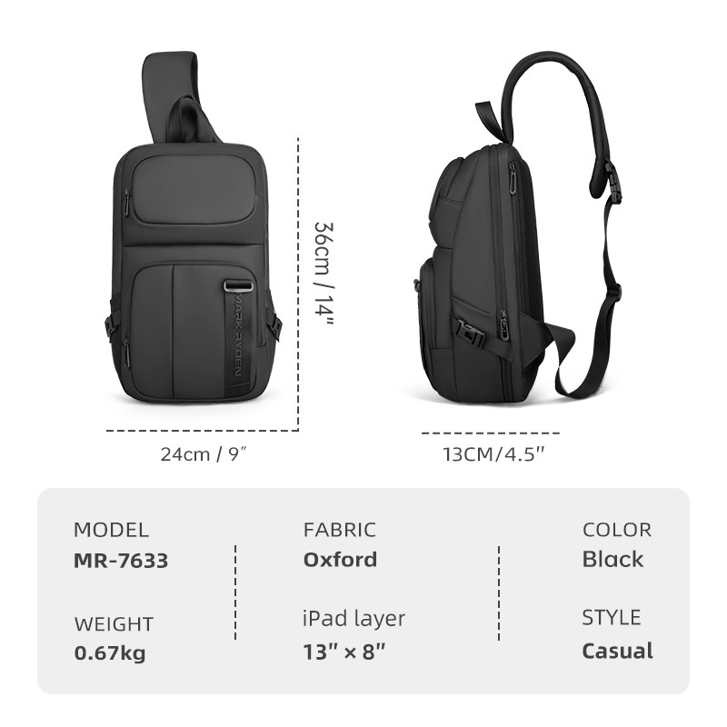 Tas Selempang MARK RYDEN MR7633 Sling Bag Pria Cowok Cowo RFID Shield