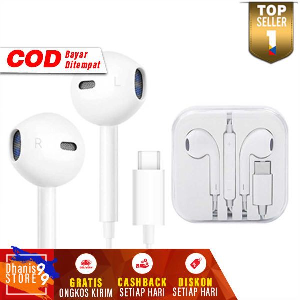 Earphone Music Headset Smartphone In Ear USB Type C Mic Erphone Handset Musik Hendset Gadget