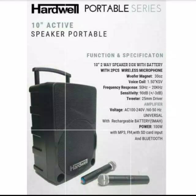 SPEAKER AKTIF PORTABLE HARDWELL 10 INCH