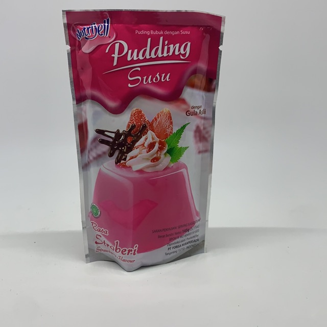 nutrijel PUDING susu rasa Stroberi flavour 145 gr