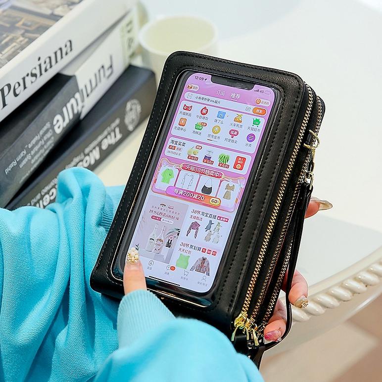 Tas Selempang Hp Wanita Resleting 3 Touch Screen Mini Tempat Hp Forever Young Phone Bag Sling Bag