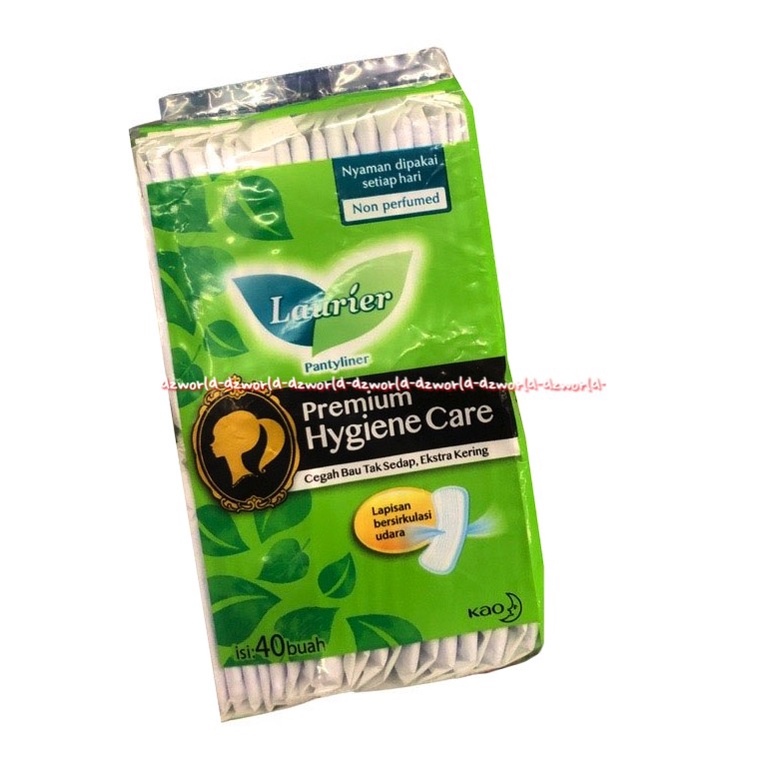 Laurier Premium Hygiene Care 40pcs Pembalut Wanita Cegah Bau Tak Sedap Ekstra Kering Kao Laurier Panty Liner Pantiliner Tipis Laurrier Hijau Green