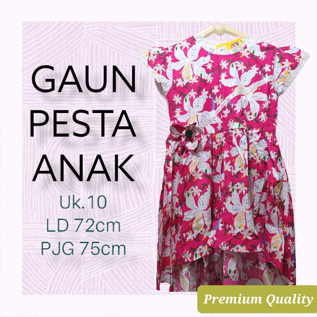 Dress Baju Pesta Anak Perempuan G-06 Dress Gaun Anak Katun Mewah Bahan Full Katun 100%