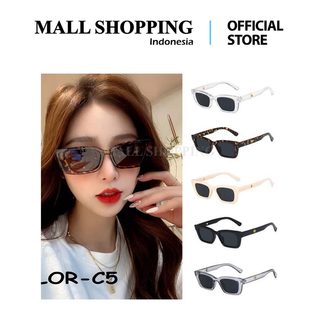 (COD) Kacamata Kotak Hitam Anti UV Sunglassess Kacamata Polarized Unisex MALLSHOPPING