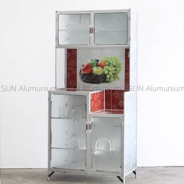 RAK PIRING KACA / RAK PIRING ALUMUNIUM / RAK 2 PINTU