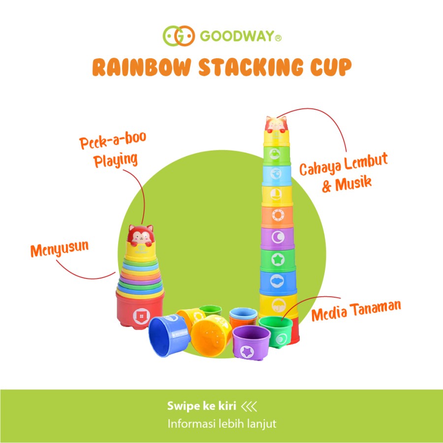 GOODWAY RAINBOW STACKING CUPS 10PCS / GWG108