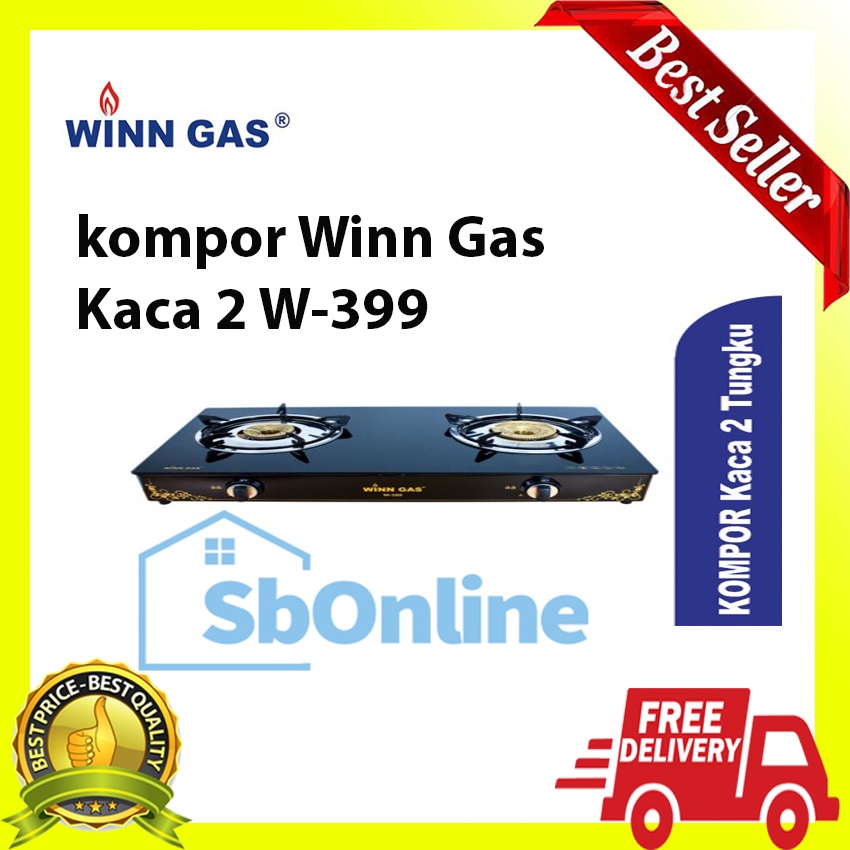 Kompor Winn Gas Kaca 2 Tungku W-399