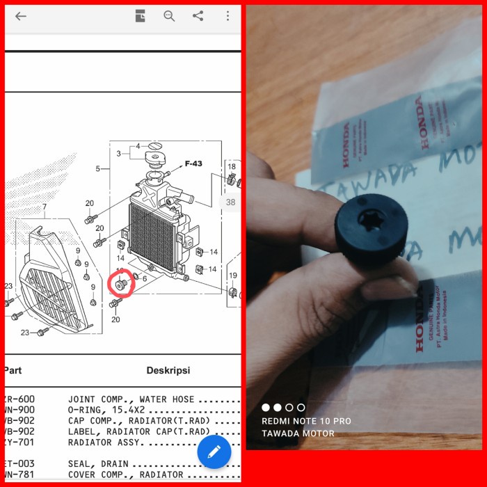 BAUD PEMBUANGAN AIR RADIATOR HONDA ADV 150