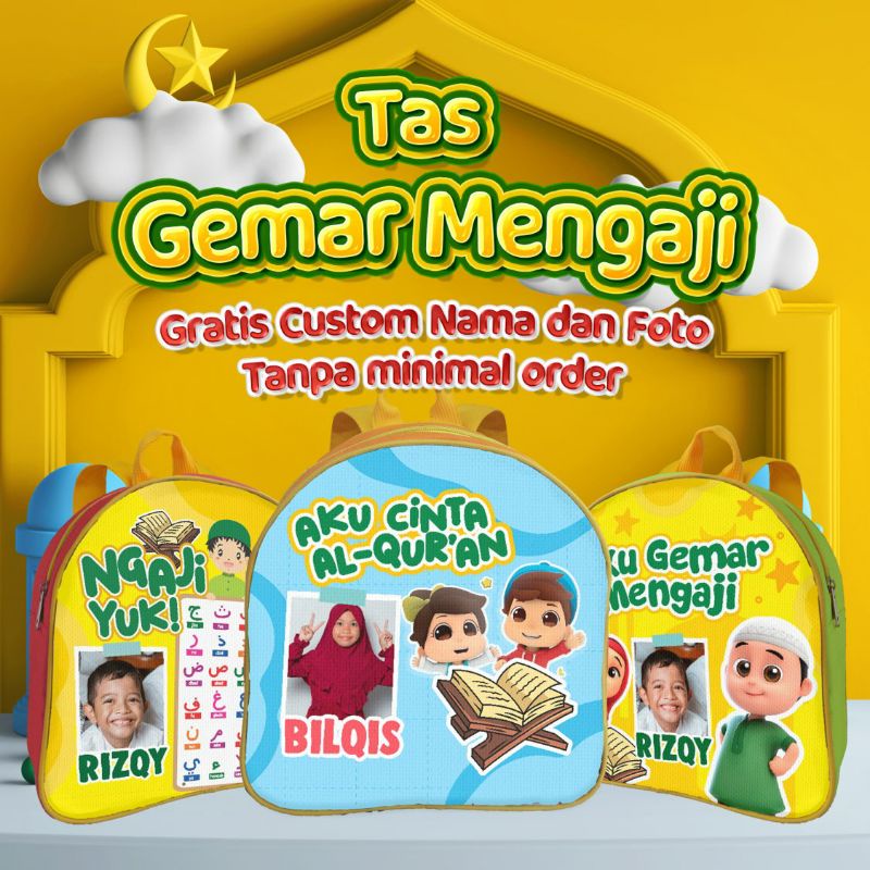 

Tas TPA Tas Anak Gemar Mengaji Custom Foto dan Nama
