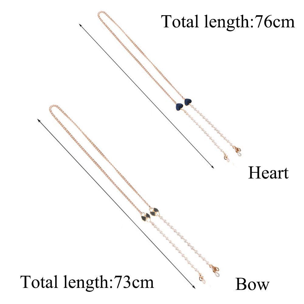 Rantai Kacamata Nanas Aksesoris Kacamata Heart &amp; Bow Strap Heart