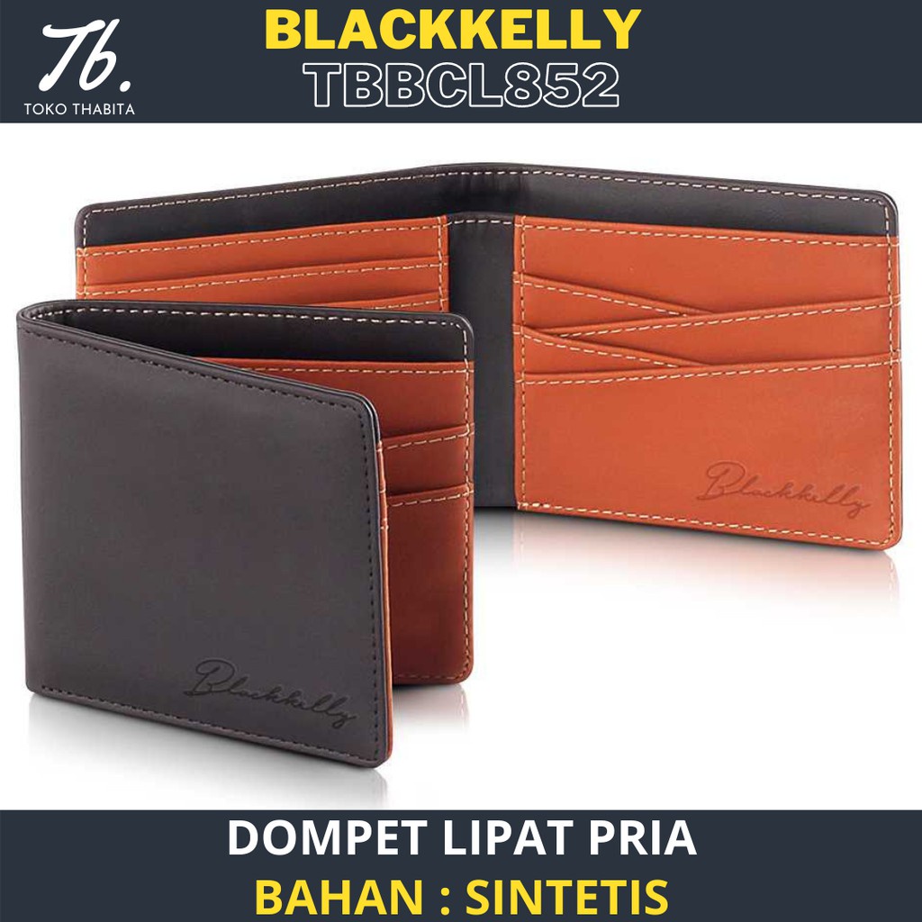 Blackkelly Dompet Lipat Pria Kulit Sintetis Pendek Keren Cowok Distro Bandung