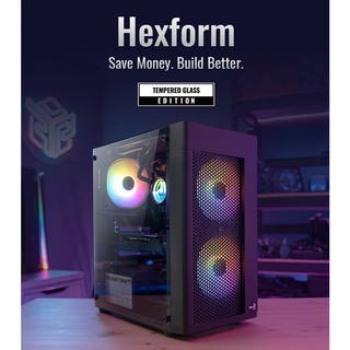AEROCOOL Hexform M-Atx Free 3x12cm FRGB fans / Casing gaming