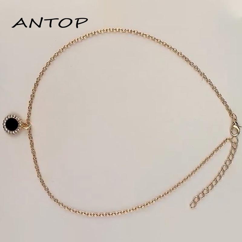 Kalung Rantai Klavikula Hias Liontin Berlian Untuk Wanita