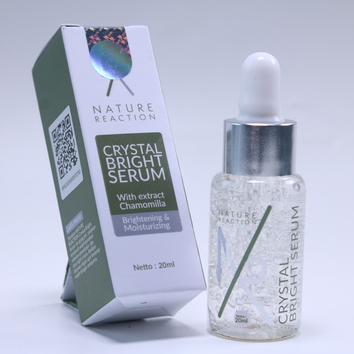 Nature Reaction Crystal Bright Serum Pencerah Wajah Penghilang Bekas Jerawat 20ml Asli Original 100%