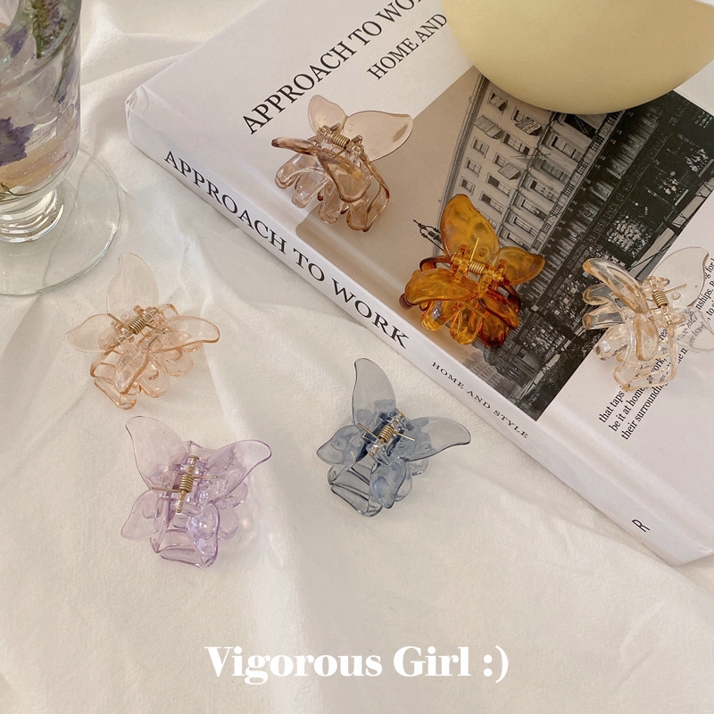 Transparent Butterfly series Catch Clip Korea IG Little Fairy  Retro Girl Hair Catch Bangs Clip Hairpin Forest Hair Accessories