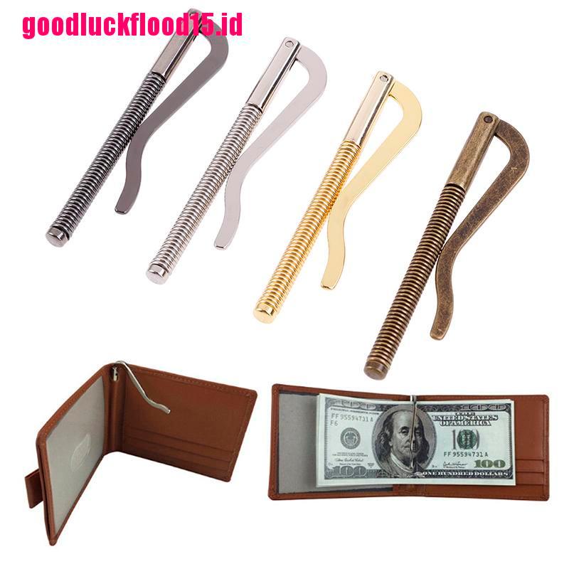 {LUCKID}1Pc Metal bifold money clip bar wallet replace parts spring clamp cash holder