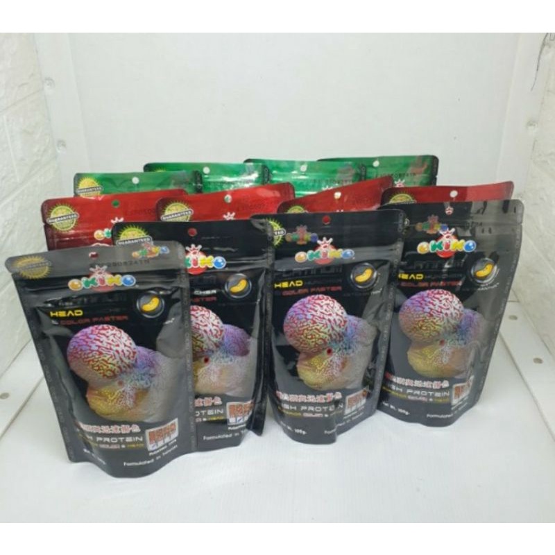 Okiko platinum Quick red headup S M L XL pelet okiko pakan ikan louhan