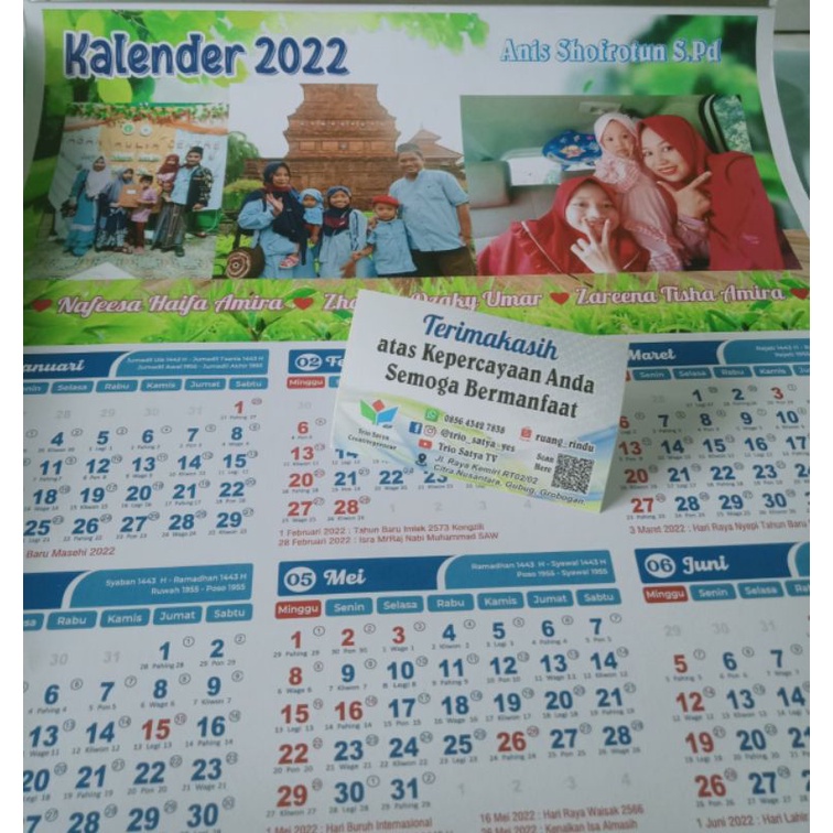 

Kalender Dinding Costom Foto dan Nama