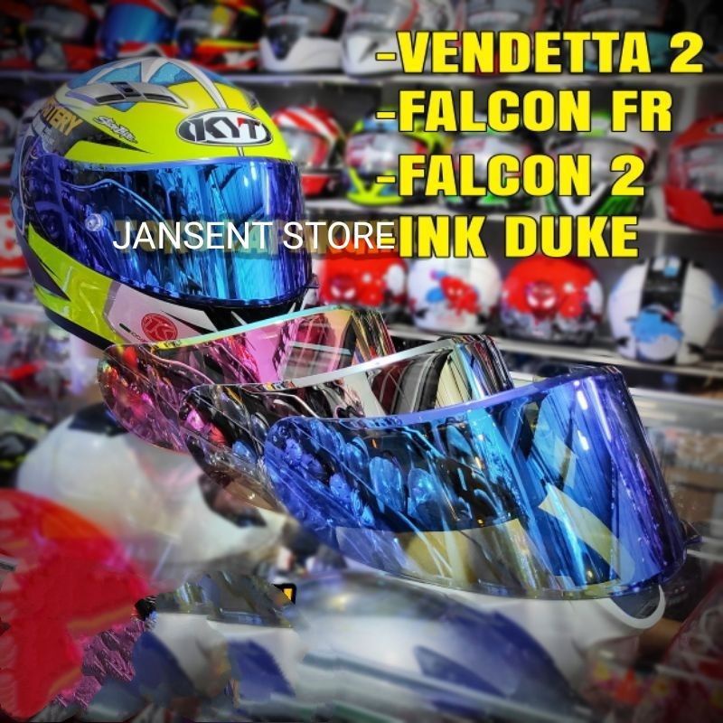 flat visor kyt falcon fr / flat visor kyt falcon / flat visor kyt vendetta / flat visor ink duke