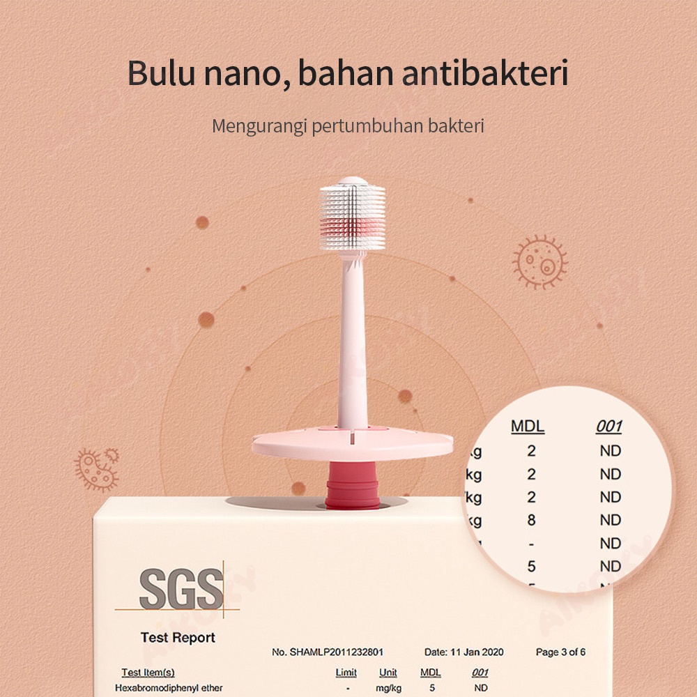 Aikoky Sikat gigi silikon anak lembut/Toothbrush baby 360°