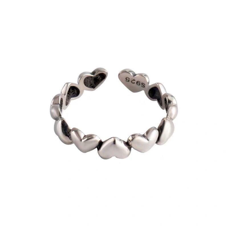 Cincin Model Terbuka Desain Hati Peach Gaya Harajuku Retro