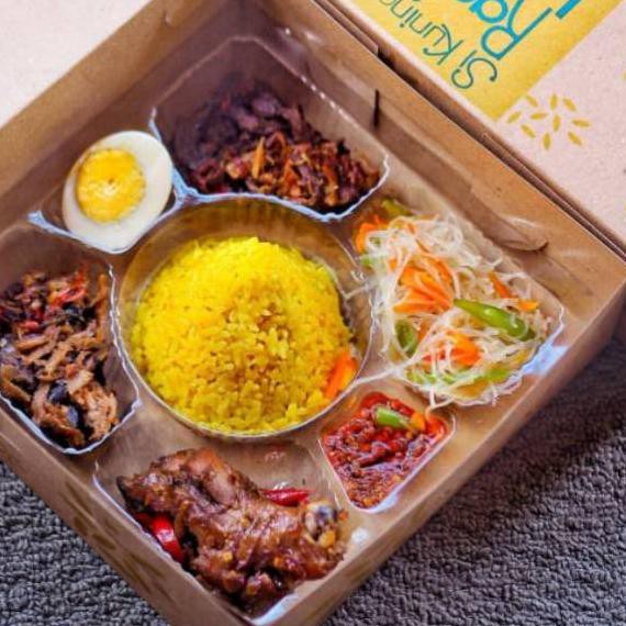 ☼ 1Set Box Nasi + Mika Nasi Sekat 7 / Box Tumpeng/Dus Nasi ☊