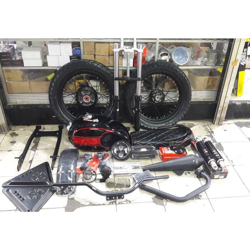 PAKET BODY JAPSTYLE CUSTOM TIGER GL MEGAPRO THUNDER VERZA SCORPIO BYSON DLL PNP FULLSET