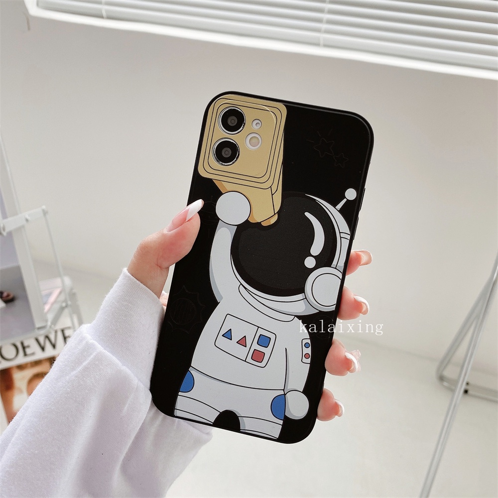 Case Desain Teleskop Spaceman Untuk iPhone 13 Pro Max 13 mini 12 ProMax 11 Pro Xs Max 7Plus 8Plus