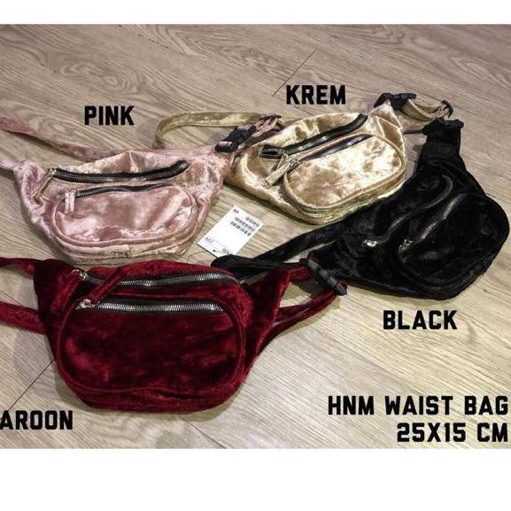 ☻ Tas pinggang hnm belt hnm waist velvet bludru bag ❆
