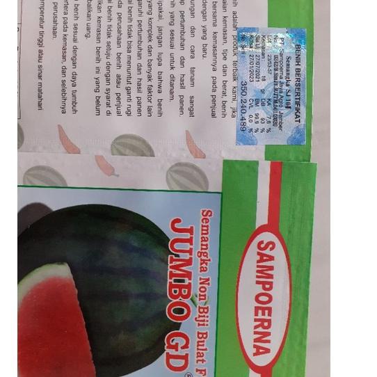 Keluaran Terbaru.. Semangka Non Biji Bulat F1 JUMBO GD