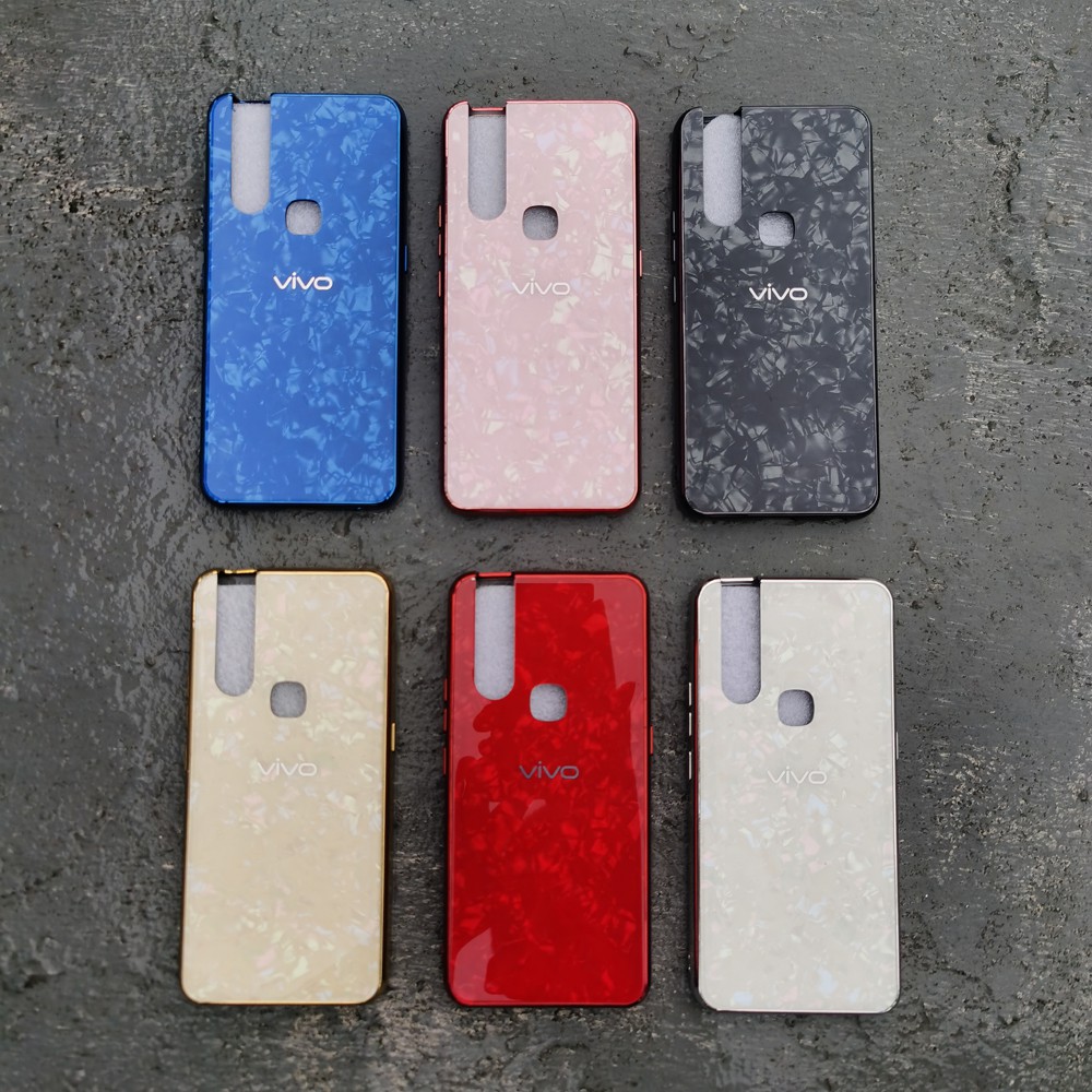Vivo V15 VivoV15 Shiny Shell Shining Diamond Glass Case Hard Cover Casing