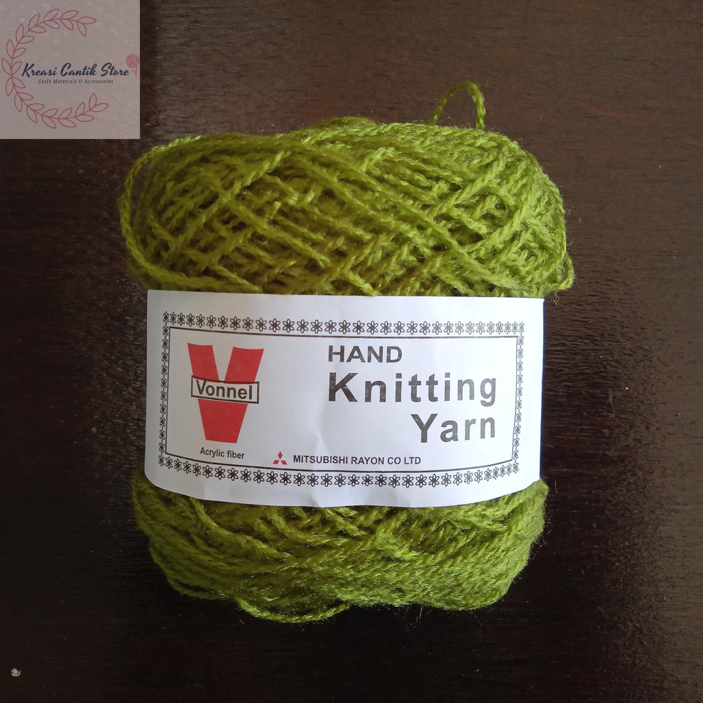 Benang Wol / Benang Rajut Wool Per Roll Warna - Hijau Lumut