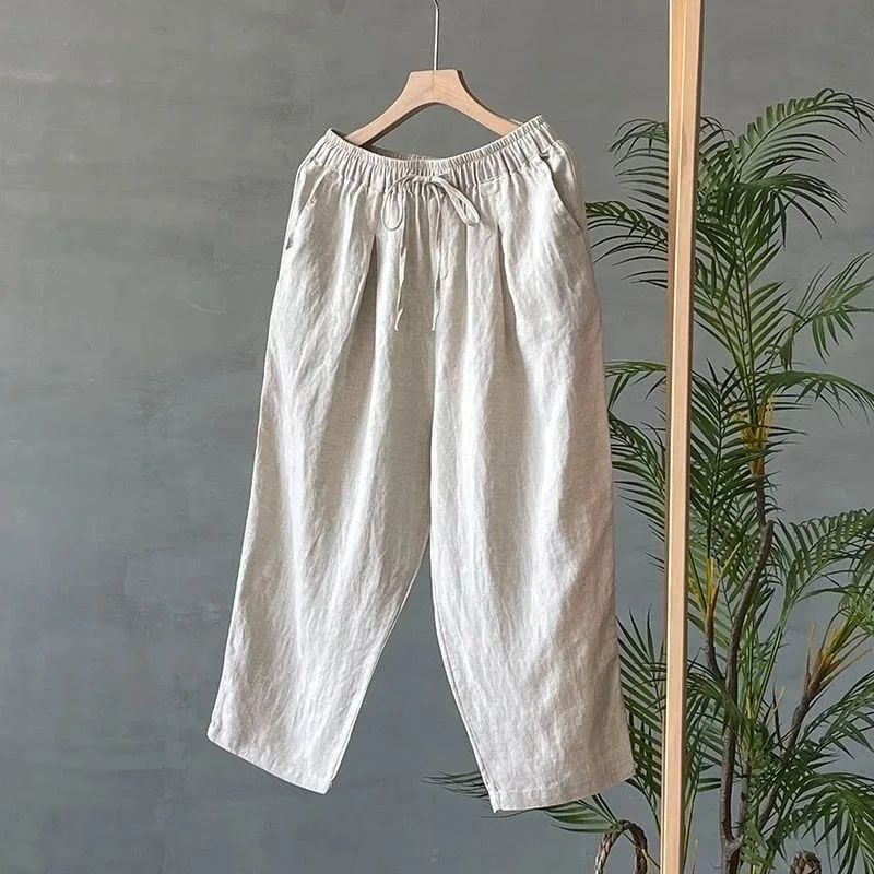 Celana Panjang Wanita Harlyn Pants HS Bahan Linen LP55-98 CM PJ 96 CM Celana Kulot  Wanita Jumbo Hig