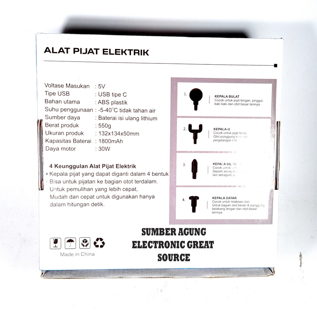 Rolinson RLMG01 Alat Pijat Elektrik Mini Massage MG01 Charge Cas Otomatis