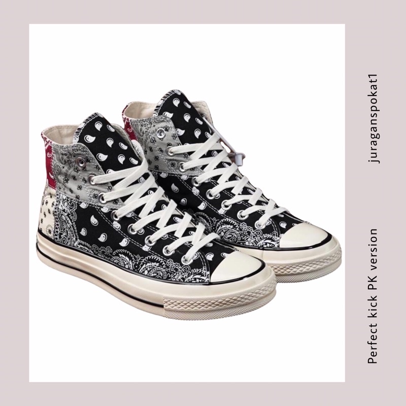 Sepatu Converse Chuck Taylor 70s High OffSpring Paisley Black