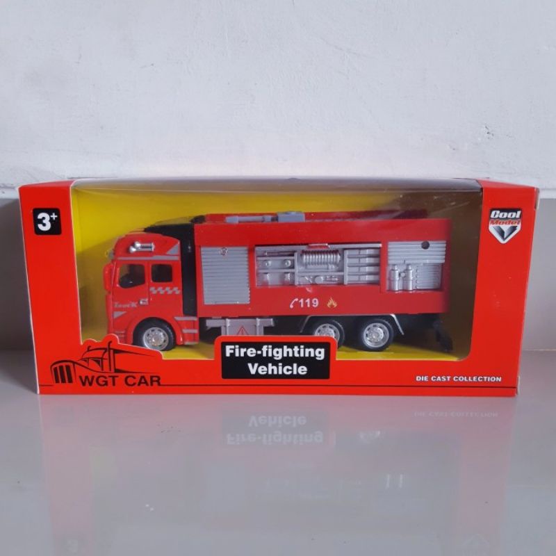 Diecast Truck Pemadam Kebakaran Alloy - Mainan Miniatur Mobil Truk Tan