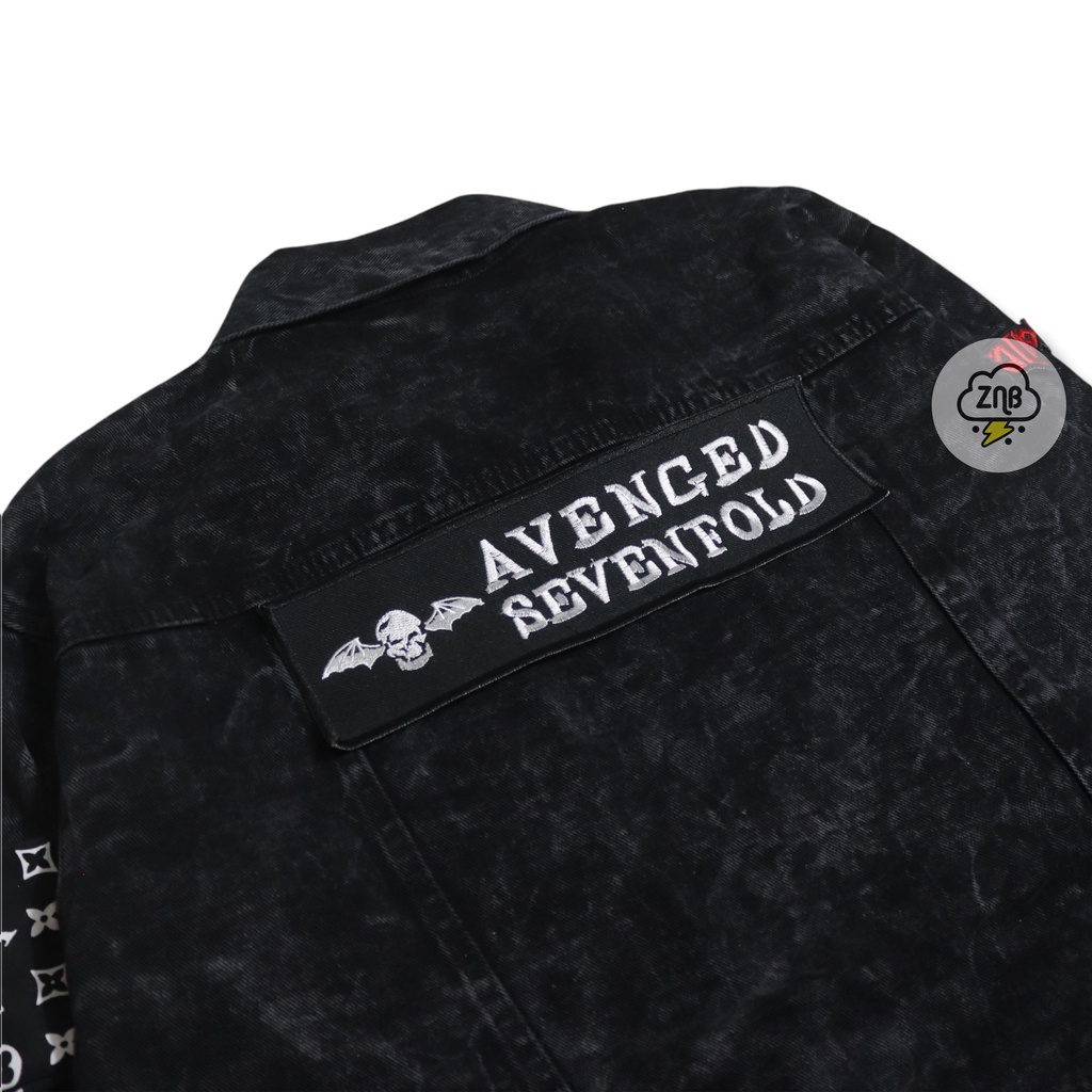 AVENGED SEVENFOLD TEMPELAN BORDIR PATCH BORDIR BACKPATCH TULISAN ZINBONS DENIM