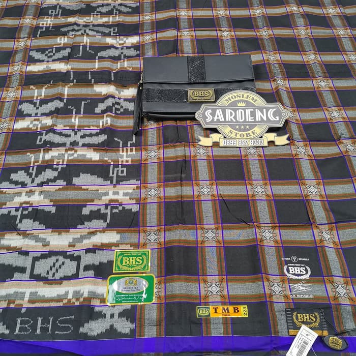 Sarung BHS Full Sutra Spunsilk 210 Tipe TMB Gold Hitam