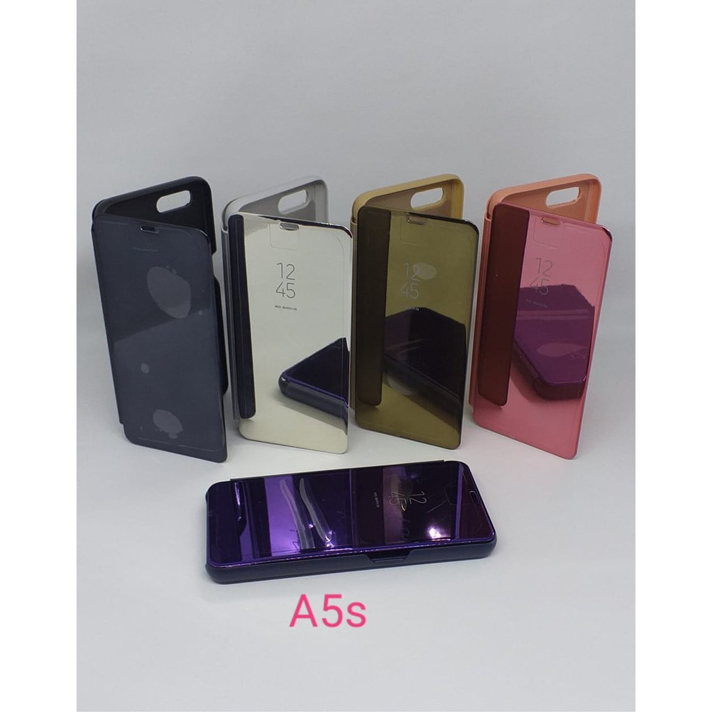 Case Flip Mirror Cover Clear View Type Oppo A5S