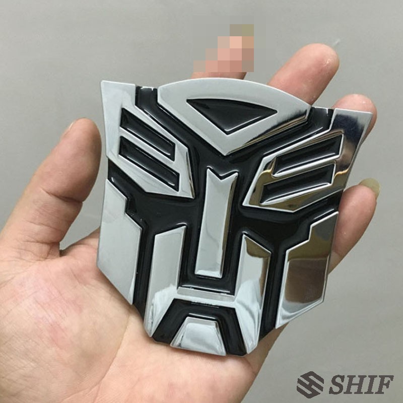 Big Stiker Emblem / Badge Transformer Autobot Warna Silver Untuk Mobil